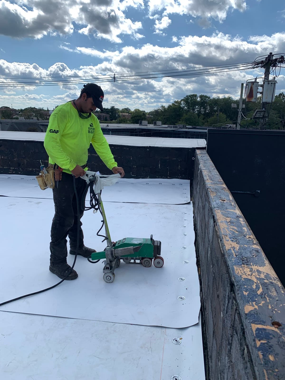 Commercial flat roof project in New Jersey